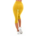 thumbnail image 2 of Travel Capris Pants for Lady Women's Capris Leggings High Waisted Workout Exercise Yoga Capris Pants Soft Stretchy Cropped Legging Yellow XXL, 2 of 7