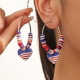 thumbnail image 2 of American Flag Earrings for Women 4th of July Patriotic Earrings Cute Teardrop Faux Leather Dangle Earrings, 2 of 7