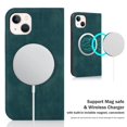 thumbnail image 2 of Dteck Wallet Phone Case for iPhone 14 Plus 6.7 Inch RFID Blocking Credit Card Holder Kickstand Folio Flip Cover with Magnetic Closure, Blue, 2 of 9