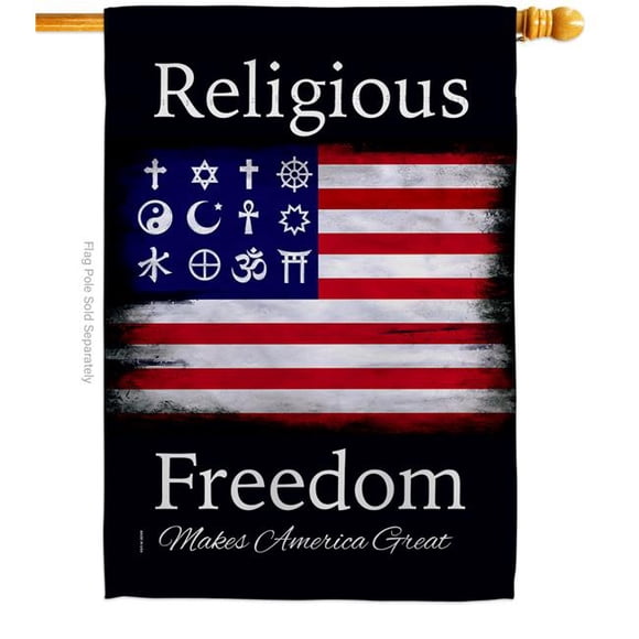 USA Decoration H170287-BO 28 x 40 in. Relighious Freedom Religious Faith Double-Sided Vertical Decoration Banner House & Garden Flag - Yard Gift