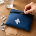 thumbnail image 5 of First Aid Kit Bag, Slim Portable Navy Blue Travel Emergency Pouch, 1 Pack Zippered Lightweight Storage Organizer, for Outdoor Camping Hiking Road Trip Home Office Car Emergency Medical Supply Storage, 5 of 6