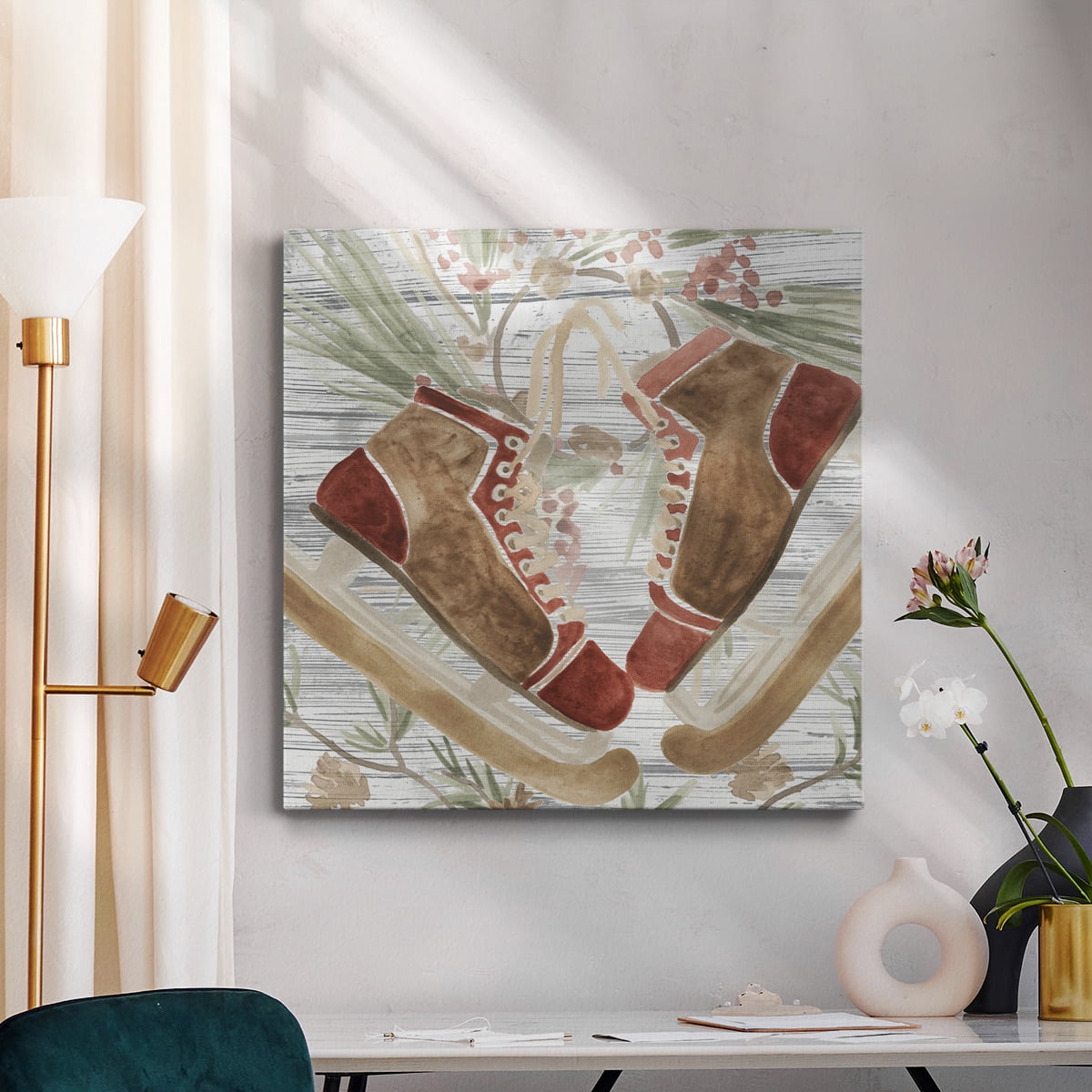 Wexford Home Pinecone Lodge I-Premium Gallery Wrapped Canvas, 40" x 40" - Ready to Hang