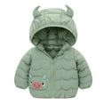 thumbnail image 2 of Hicidod Toddler Winter Jacket Padded Warm Down Coat Hoods Warm Windproof Cute Lightweight Packable Baby Puffer Jacket, 2 of 5