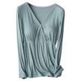 thumbnail image 3 of Bovxnpu Maternity Clothes For Women, Women's Maternity Shirts Breastfeeding Shirts Nursing Shirts, Pregnant Womens Nursing Long Sleeve Round Neck Breastfeeding Blouse Pants Two Piece Set XXL, 3 of 7