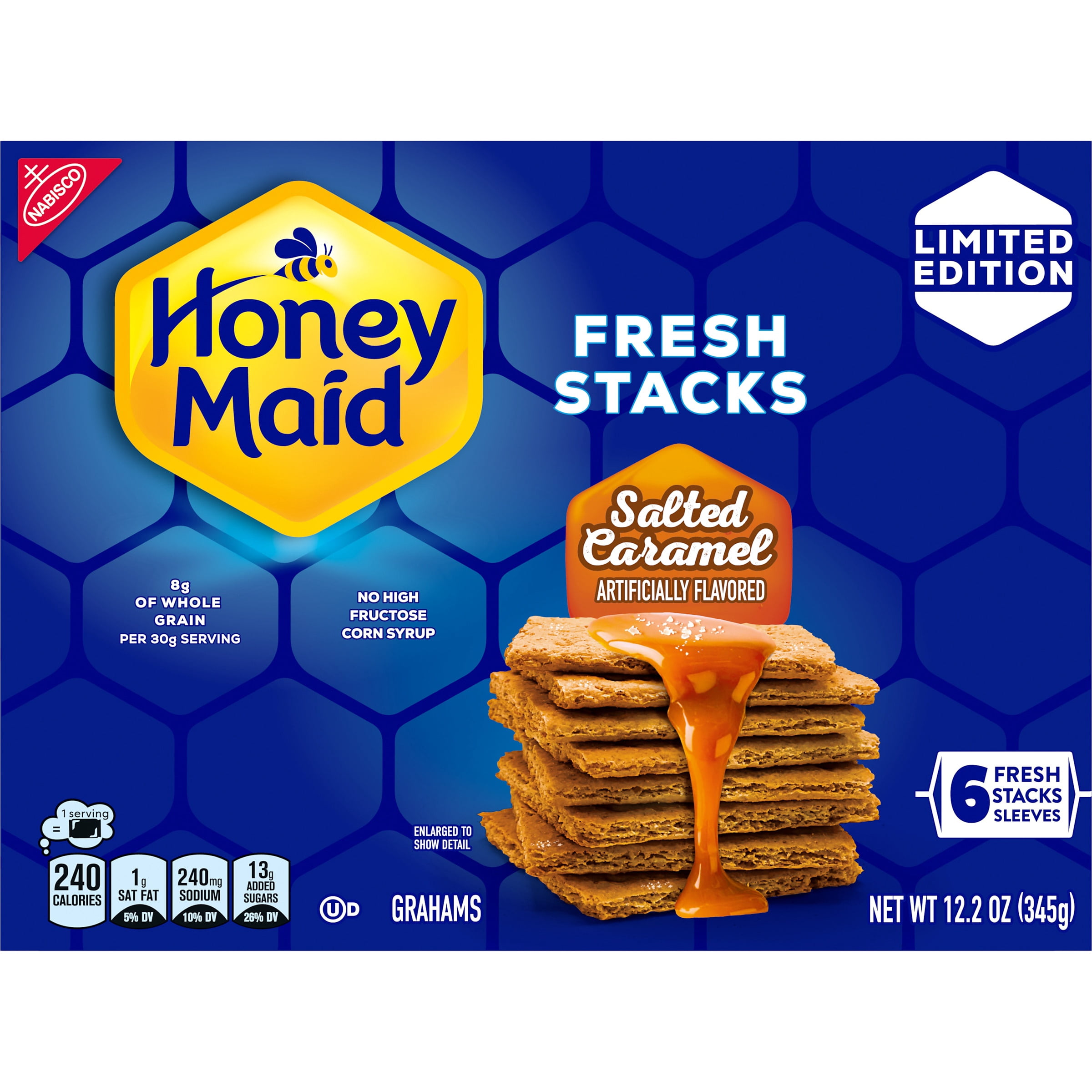 4 Pack NABISCO HONEY MAID FRESH STACKS SALTED CARAMEL GRAHAM CRACKERS 12.2 OZ