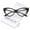 Black / Clear, variant on zeroUV Female Retro High Sitting Temples Clear Lens Exaggerated Cat Eye Glasses 55mm (Black / Clear) - 55mm