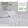 thumbnail image 2 of RUVANTI 100% Cotton Sheets – Split King Size Percale Bedding, Cooling & Breathable Floral Design, Durable with a Crisp, Soft & Comfortable Feel, 16" Deep Pocket, 5-Piece Set, Heritage, 2 of 9