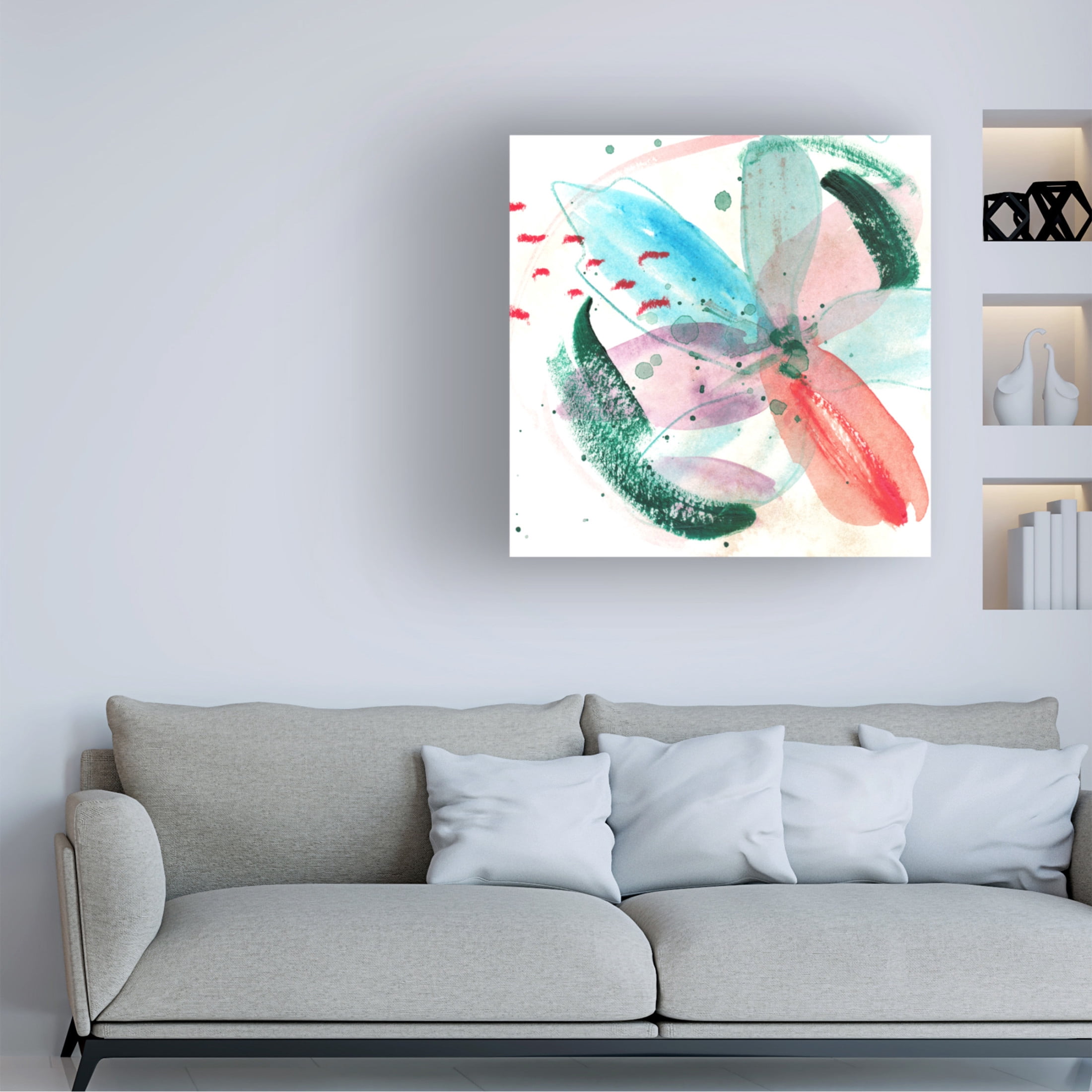 Canvas Wall Art - Melissa Wang 'Frosted Garden IV' Wall Art for Living Room, Bedroom, or Office Décor by Trademark Fine Art - 18 x 18 Inches