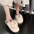 thumbnail image 1 of Pantuflas de felpa con punta abierta para mujer Wmkox8yii  hj789, 1 of 5