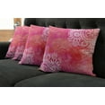 thumbnail image 2 of Ambesonne Mandala Throw Pillow Cover 4 Pack, Motifs, 16", Pink Coral White, 2 of 6
