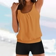 thumbnail image 2 of Savings UTSJKR Women's Tankini Swimsuits Bathing Suit Two Piece Tummy Control Swimwear Banded Bottom Tank Tops with Shorts Orange XXXXL, 2 of 4
