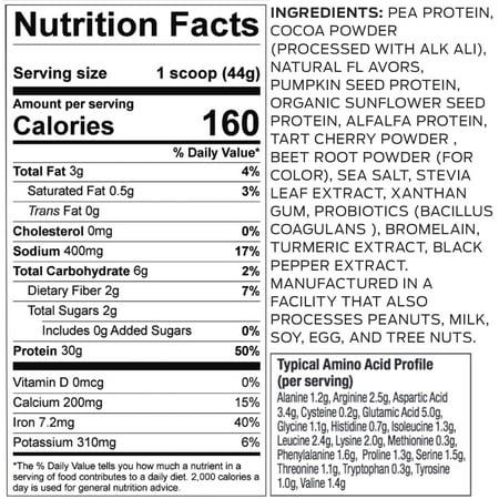 Vega Sport Premium Plant-Based Protein Powder, Chocolate, 20 Servings (29.2oz)