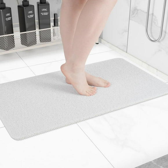 Alfombrilla antideslizante Hargiis de secado rápido para bañera de 32 x 43 cm, color blanco