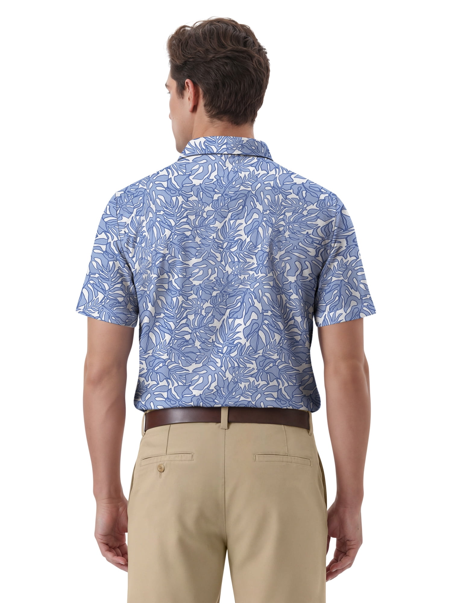 Ben Hogan Performance Men's & Big Men's Tropical Print Short Sleeve Polo Shirt, Sizes S-4XLT