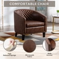 thumbnail image 3 of Comfortable Upholstered Armchair, Recliner Chair, Armchair with Wide Armrest,PU Leather Club Chair for Living Room, Club or Office, Single Chair ,Brown., 3 of 7
