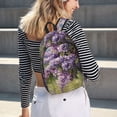 thumbnail image 5 of Disketp Lilacs Teapot Scenic Painting print Canvas Backpack Lightweight Travel Daypack Student Rucksack Laptop Backpack-Medium, 5 of 5