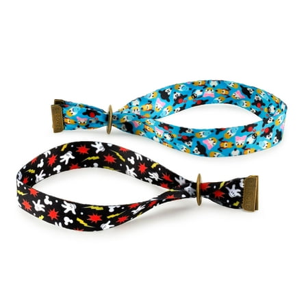 Mickey Mouse & Friends Goofy & Pluto Unisex Adult Groovez Bracelet Duo in Blue & Black