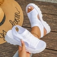 thumbnail image 6 of Women Platform Sandals Open Toe Breathable Mesh Sandals Comfortable Summer Beach Thick Shoes Casual Outdoor Walking Sandal Footwear White 40, 6 of 6