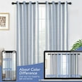 thumbnail image 7 of DriftAway Farmhouse Vertical Striped Linen Blend Textured Light Filtering Semi Sheer Curtains for Living Room Bedroom 84 Inches Long Drapes 2 Panels Broad Striped Jean Navy, 7 of 7