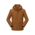 thumbnail image 2 of Mens Windbreaker Jackets Windbreaker Front-Zip Jacket Man Solid Color Three Prevention Cottoning Climbing Wear As One Down Cotton Intensification Warm Outdoor Jacket Coffee XL, 2 of 8
