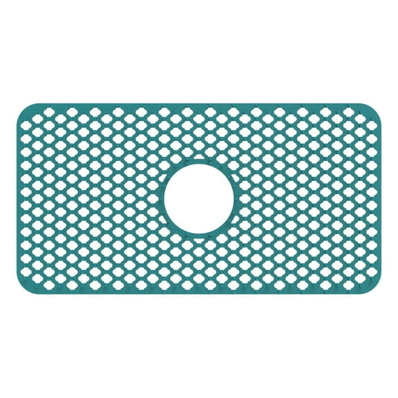 ETHKIA Silicone Sink Protector - 25"x13" Center Drain Hole, Heat Resistant Non- Mat, Suitable for Bottom of Farmhouse Kitchen Stainless Steel Sink (Green)