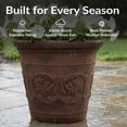thumbnail image 3 of Sunnydaze Arabella 19.5" x 19.5" x 17.5" Round Rust Polyresin Outdoor Planter Pot 2-Count, 3 of 14