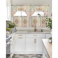 thumbnail image 4 of Beige Boho Swag Curtains for Living Room/Bedroom Windows, Retro Ethnic Shabby Colorful Floral Patterned Kitchen Curtains and Valances Set 36 Inch Length, Light Filtering Swags Valance Curtain Panels, 4 of 5
