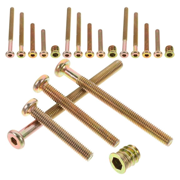 HOMEMAXS 1 Set Threaded Inserts Furniture Inserts Threaded Wood Inserts Bolts with Nuts