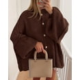 thumbnail image 4 of BTFBM Cardigan Sweaters for Women Fall Clothes Lantern Long Sleeve Button Open Front Chunky Knit Oversized Sweater, 4 of 10