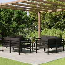 vidaXL 9 Piece Patio Lounge Set with Cushions Aluminum Anthracite