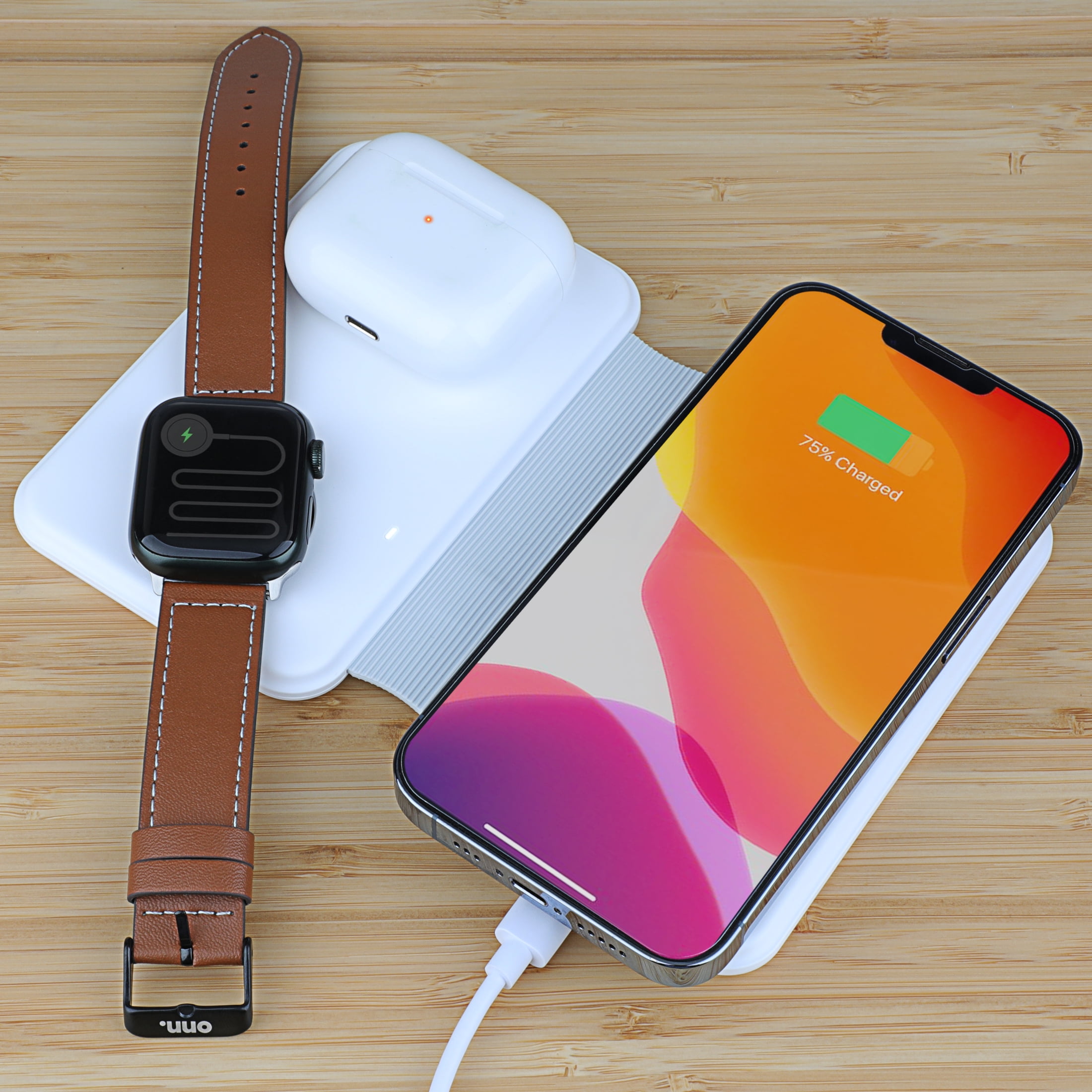 ZSOU 3-in-1 Wireless Portable Charger 10W for iPhone, Apple Watch & Earbuds, Travel Power Supply