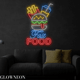 thumbnail image 2 of Glowneon Fast Food Neon Sign, Hamburger Led Sign, French Fries Decor, 2 of 4