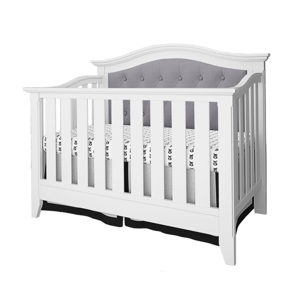 Magnolia Upholstered 4 In 1 Convertible Crib White Gray Walmart