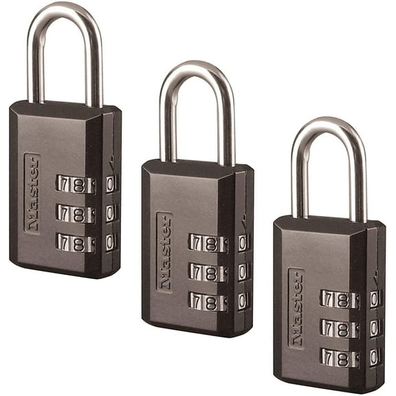 Master Lock 647D 646D Padlock, Black, 3 Pack