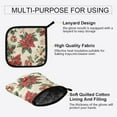 thumbnail image 3 of Yayeee Oven Mitts and Pot Holder Set of 2 Heat Resistant Kitchen Gloves Baking Hot Pad, Christmas Poinsettia, 3 of 5