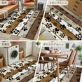thumbnail image 6 of 4x6Ft Area Rugs Brown Beige Farmhouse Non-Skid Rubber Backing Large Rectangle Rugs - Living Room Bedroom Home Office, Black Dog Paw Vintage Wooden Indoor Floor Mat Carpets Washable Rug, 6 of 9