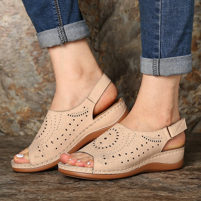 Sandales Rouges Chaussures Plates pour Femmes Sandales de Plage pour Dames Été Pantoufles Antidérapantes Décontractées Clarks Sandale en Liquidation