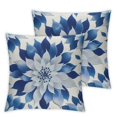 thumbnail image 2 of JRXY Spring Dahlia Pillow Covers, White Gray Navy Blue Pillowcase Modern Gometric Floral Decorations Outdoor Throw Pillows Summer Farmhouse Flower Cushion Case for Sofa Couch,Set of 2 White, 2 of 6