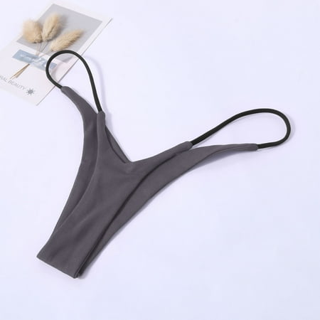 

Uorcsa Soft Stretch Sexy Women Underwear Low Waist Men s Underwear Thong Underpants Gray