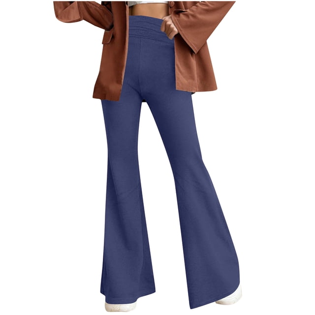 Plebaso Pantalon Évasé Taille Haute pour Femmes Legging Décontracté Extensible Bootcut Yoga