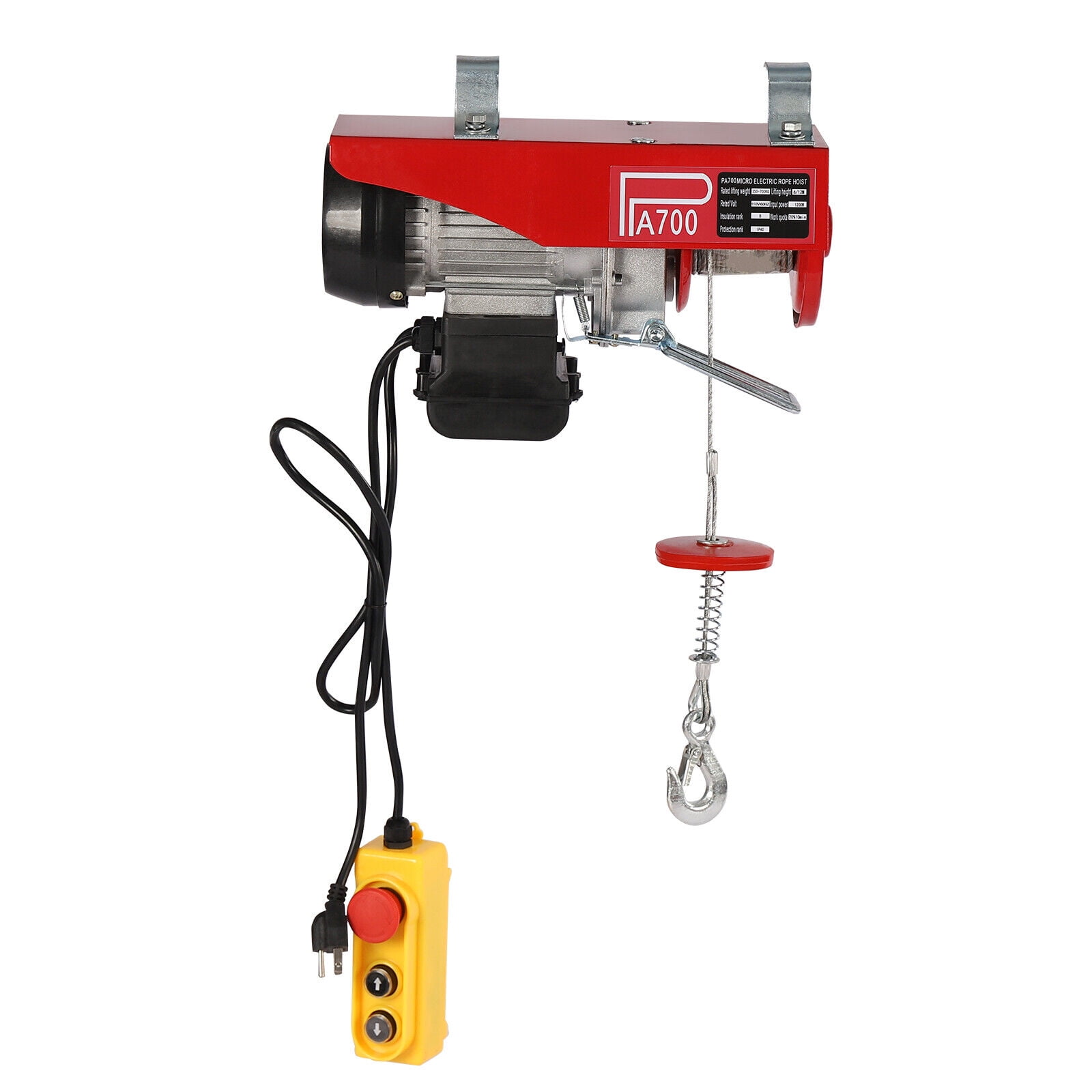1543lbs Overhead Electric Hoist Crane Lift Garage Winch with Remote 110V US