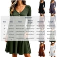 thumbnail image 3 of Tqcoqu Dresses for Women Long Sleeve Button V Neck Lightweight Ribbed Knit Casual Babydoll A Line Swing Flared Fall Dresses, 3 of 9