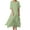 Green, variant on Women's Fashion Solid Casual Double Layer Slit Short Sleeved Crew Neck Dress Soft Fabric, High Elasticity, Suitable for Work and Daily Wear