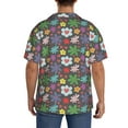 thumbnail image 3 of Pofeuu Daisies Flowers Print Mens Casual Short Sleeve Shirts Beach Summer Spread Collar Pocket Tops Men's Casual Short-sleeved Shirt-Large, 3 of 5