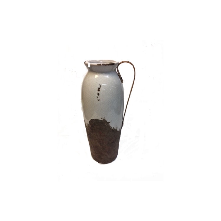 Lerman Decor Ceramic Rustic Pitcher Vase