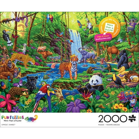 Buffalo Games 2000-Piece Pun Fuzzles Jungle Jumble Interlocking Jigsaw Puzzle