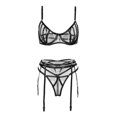 thumbnail image 2 of Gibobby Lencería mujer erótica Tanga de Encaje Nueva Ropa Interior Sexy Lencería Tanga Flor Ropa de Dormir Sujetador de Íntimos Bustier Lingerie(Negro, XG), 2 of 5
