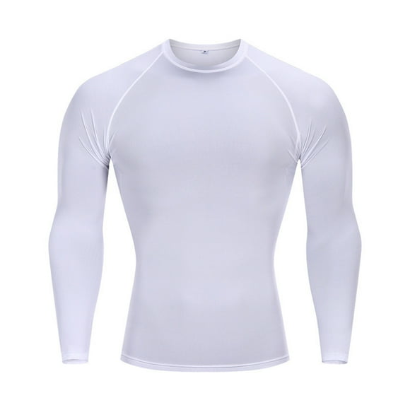 Men's Performance Long Sleeve Compression Shirt Athletic Workout Top Muscle Support Thermal Base Layer for Fitness Training