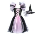 thumbnail image 1 of YOUSNH Halloween Tout-Petits Enfants Bébés Filles Magnifique Sorcière Robe Noire avec Chapeau Tutu Chic Déguisement Fête Tulle Robes Robes pour Filles C_002 6-7 Ans, 1 of 6