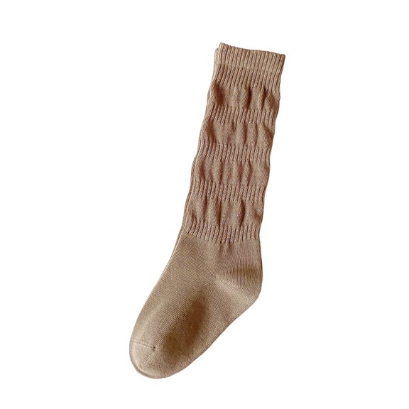 Lumtrix Slouch Socks For Girls Retro Tube Socks 2-Way Wearing Soft Boot Socks Slouch Fit School Uniform Socks Camel XL